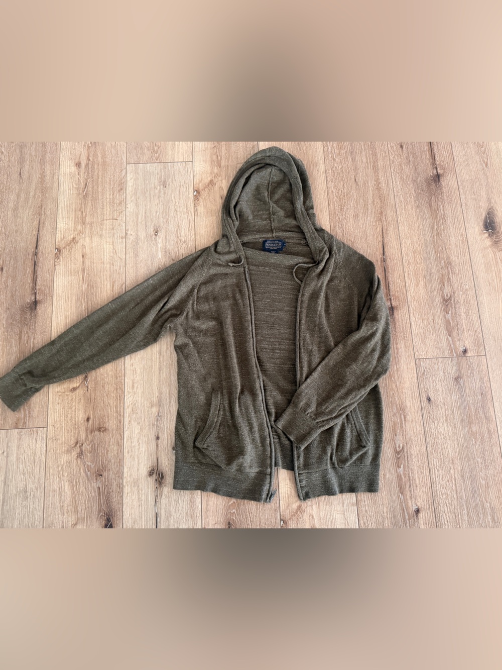 Pendleton Men's Olive Hooded Zip-Up Sweater